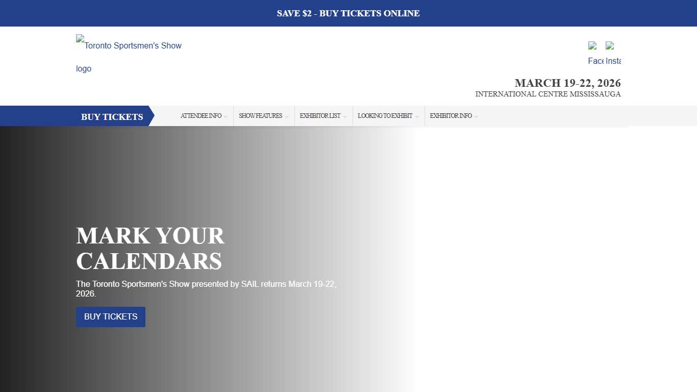 Official Toronto Sportsmen's Show March 19-22, 2026 International Centre